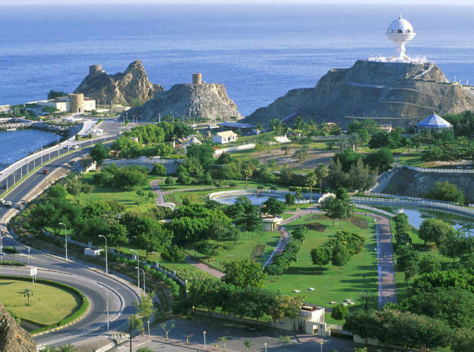 Forts and Castles - Top view of Muttrah, Corniche  in Muscat © Ministry of Heritage & Tourism Sultanate of Oman